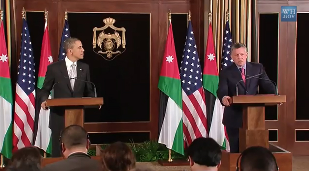 Barack Obama and King Abdullah II of Jordan WH Photo