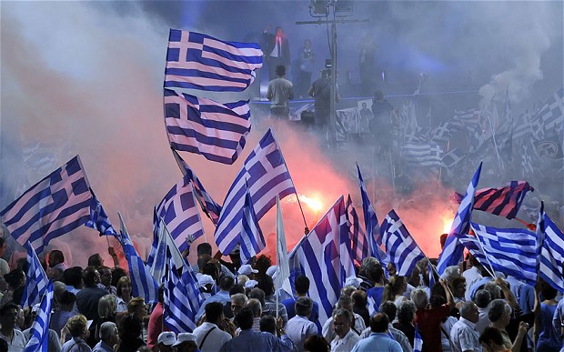 Greek Voters in the Street Following July 8 Rejection of EU Demands