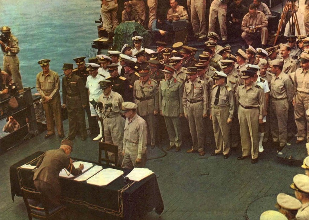 The Surrender of Japan on the Deck of the USS Missouri, 1945